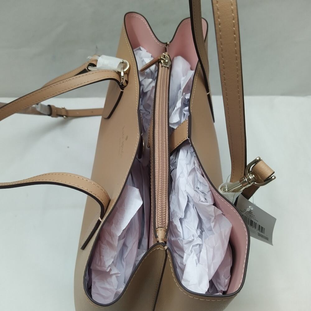 Kate Spade New York Beige Leather Double Handles Tote Bag - NWT $359 - Picture 9 of 16
